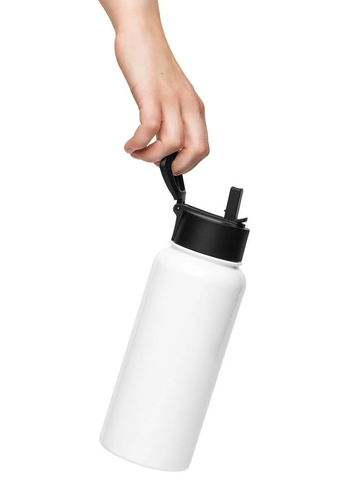 32oz stainless steel water bottle with straw lid